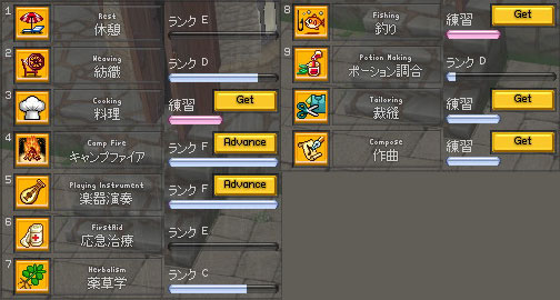 ���Y�X�L���ꗗ�B